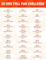 30 Day Challenge 30 Day Fall Activity Challenge Stylish Life For Moms Autumn Activities Fun Fall Activities 30 Day Challenge