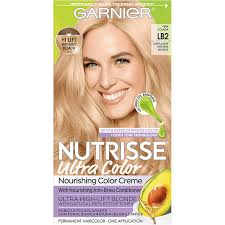 Lifts up to 6 levels while nourishing, strengthening, and enhancing shine of hair. Nutrisse Ultra Color Ultra Light Natural Blonde Hair Color Garnier