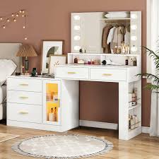 Sikaic Led Makeup Vanity Dresser With