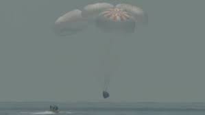Скриншот кадра из видео © nasa. Spacex Highlights From Crew Dragon And Nasa Astronaut Return The New York Times