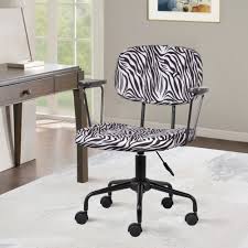 Ambesonne leopard print office chair slipcover, orange hue leopard design exotic fauna inspired pattern monochrome print, protective stretch decorative fabric cover, standard size, orange black. Plush Faux Cowhide Leather Desk Chair Office Task Chair In Fluffy Zebra Leopard Animal Print