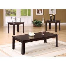 Three nesting end tables set, displayed apart or nested together, each features tempered glass and a polished stainless steel sled base that captures attention. Monarch Specialties Table Set 3 Piece Set Cappuccino The Home Depot Canada
