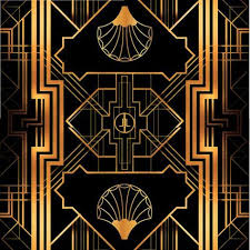 Great Gatsby Black And Gold Art Deco Wallpaper Great Gatsby Art Deco Backdrop For Photos Wall Decor Party Etsy Art Deco Pattern Photo Wall Decor Art Deco Wedding