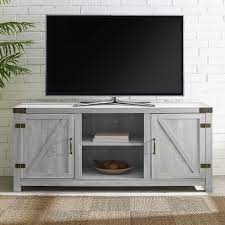 Free 2 Day Shipping Buy Manor Park Modern Farmhouse Barn Door Tv Stand For Tv S Up To 64 Stone Gr Barn Door Tv Stand Farmhouse Tv Stand Interior Barn Doors