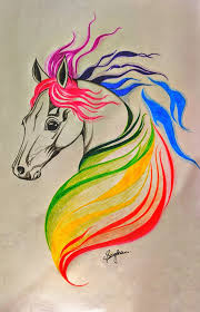 Coloured Art In 2020 Horse Painting Art Moose Art