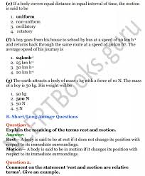 Selina Concise Physics Class 7 Icse Solutions Chapter 2 Motion Ncert Books Icsesolutions Concisephysicsclass7 Co Physics Physics Questions Motion Physics
