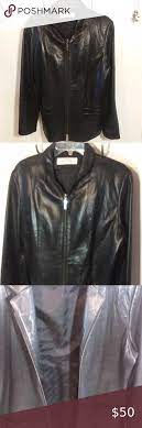 Jones New York Woman S Black Leather Jacket Sz L Black Leather Jacket Leather Jacket Jones New York