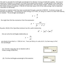 How do you calculate the wavelength of an electron? We Wish To Calculate The De Broglie Wavelength Of An Chegg Com