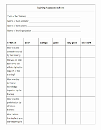 Training Evaluation Forms Template Lovely Training