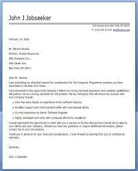 Computer Programmer Cover Letter Sample Sample Resume Cover Letter Cover Letter For Resume Job Cover Letter