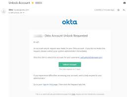 When you enter login, okta will send a password reset/unlock email to the associated email address. Okta Self Service Account Unlock Process