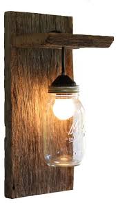 Barn Wood Mason Jar Light Fixture Without Rope Detail Rustic Wall Sconces Rustic Wall Lighting Rustic Wall Sconces Rustic Lighting