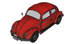 Volkswagen Beetle Type 1 Paper Car Free Paper Model Download Free Paper Models Paper Car Paper Models