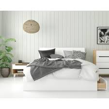 ← queen bookcase headboard bedroom set. Queen 3pc Radiance Platform Bed Bundle Natural Maple White Nexera Target