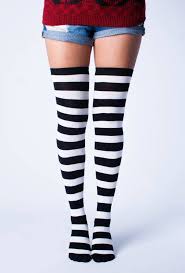 Black And White Striped Knee High Socks Black White Striped Thigh High Socks Etsy Striped Thigh High Socks Striped Knee High Socks Black And White Socks