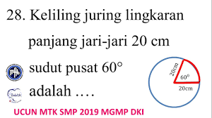 Home » pendidikan » latihan soal » 20 contoh soal conjunction beserta jawabannya. Cara Menghitung Keliling Juring Lingkaran Sudut 60 Ucun Matematika Smp 2019 Mgmp Dki Prediksi Unbk Youtube