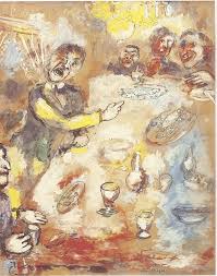 Marc Chagall Le Rieur Et Les Poissons Gouache Realisee En 1926 27 Pour Illustrer L Une Des Fables De Jean De La Fontaine