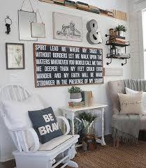 Simply hang a mason jar with dried flowers in front of a chalkboard panel lined with whitewashed distressed wood. Awesome Farmhouse Gallery Wall Ideas With Fixer Upper Charm The Cottage Market