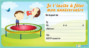 Invitation Anniversaire Trampoline Invitation Anniversaire Enfant Invitation Anniversaire Anniversaire Enfant