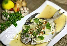 Though it's had some scarry looks, it so delicacy hand the high ratio of albumin protein can help u healing your. Bawal Putih Kukus Saus Lemon Steamed White Pomfret W Lemon Sauce Florence S Home Cooking
