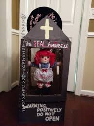 She is locked in a display case at ed and loraine warren's occult. Homemade Creepy Annabelle Costume