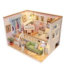 Magideal Holz Material Miniatur Puppenhaus Mini Haus Led Https Www Amazon De Dp B071s7b174 Ref Cm Sw R Pi Puppenhaus Spielzeug Puppenhausmobel Puppenhaus