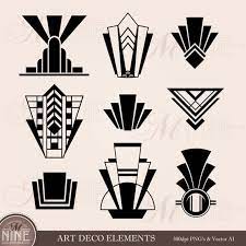 Art Deco Clip Art Art Deco Elements Clipart Downloads Etsy Art Deco Tattoo Art Deco Cards Art Deco Logo