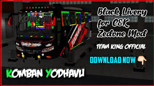Komban dawood skin | how to add komban livery for bus id. Komban Yodhavu Updated Black Livery For C K Zedone V2 Mod Team King Official C K Youtube