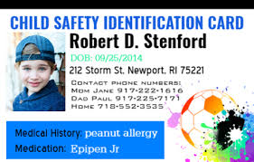 Children safety id card, custom id badge printing service. 3 Things You Should Include On Your Child Id Card Easyidcard Com