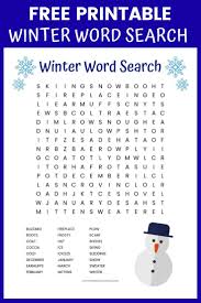 Solve puzzles daily and see your word search skills improve! Winter Word Search Free Printable Worksheet
