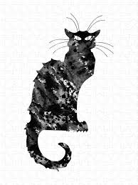 Art Nouveau Black Cat Puzzle For Sale By Erzebet S