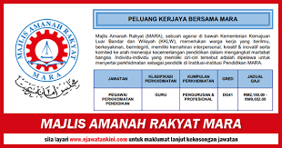 Peluang buat mereka yang berkelayakan dan berminat untuk memohon jawatan kosong di sektor perkhidmatan awam atau swasta. Jawatan Kosong Terkini 2019 Mara Pelbagai Bidang Subjek Ejawatankini Com