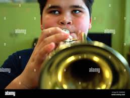 Elementary school band practice hi-res stock photography and images