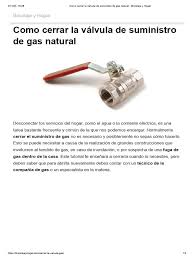 Como Cerrar La Válvula de Suministro de Gas Natural