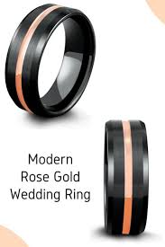 Black And Rose Gold Mens Wedding Band Tungsten Men S Black And Rose Gold Wedding Rings This Black Wedding Ring Is Crafted Out Of Tu Mens Wedding Rings Black Leaf Engagement Ring Mens Wedding Bands Tungsten