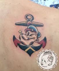 Original Popeye Anchor Old School By Tom Raven Popeye Tattoo Comic Tattoo Poseidon Tattoo