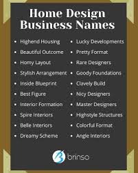 Name Ideas For An Interior Design