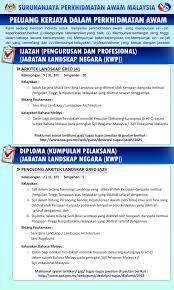 Saya memilih diploma seni bina landskap kerana, saya meminati bidang ini dan ingin mengenali lebih dalam lagi tentang landskap. Iklan Suruhanjaya Perkhidmatan Awam Malaysia Spa Facebook