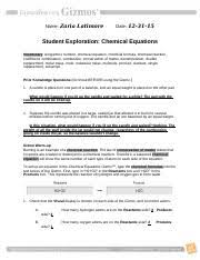 Balancing chemical equations gizmo answer key activity b. Goal Learn To Balance Any Chemical Equation 1 Observe To Model How Hydrogen And Course Hero