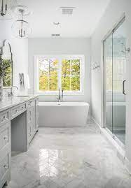 £41.58m2 70mm x 280mm smoked fumed rustic solid herringbone oak wood floor 18mm. Polished Marble Herringbone Bath Floor Tiles Bringing Dimension And Sheen To A White And Light White Marble Bathrooms White Bathroom Tiles Light Grey Bathrooms