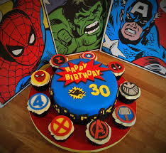 Chocolate cake with choco fillings, vanilla with fresh strawberry and the bavarian cream, and red velvet are our popular flavors. Marvel Superhero Cake And Cupcakes 30th Birthday Featuring Avengers X Men Fantastic Four Shield Th 30th Birthday Cakes For Men Superhero Cake Marvel Cake