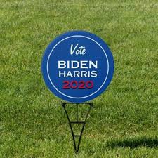 Round Retro Biden Harris 2020 Campaign Yard Sign Zazzle Com In 2020 Yard Signs Custom Holiday Card Retro