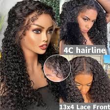 Amazon.com : Uioxvn 13x4 Lace Front Wigs Human Hair Pre Plucked 4C Kinky  Curly Edges Baby Hair HD Transparent Glueless Deep Curly Lace Front Wigs  Human Hair for Black Women Glueless Wigs