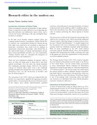 Any means used to maintain. Pdf Research Ethics In The Modern Era