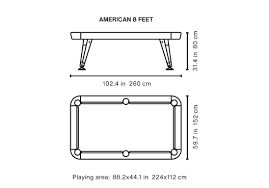 The playing surface dimensions of 7 foot tables are 39 by 78. Rs Barcelona Diagonal Pool Table 8ft Thailand Pool Tables