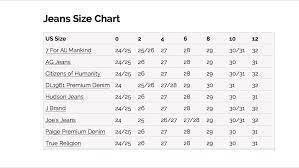 Jean Size Conversion Jeans Size Chart Jeans Size Size Chart