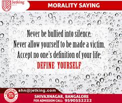 Never Be Bullied Into Silence Never Allow Yourself To Be Made A Victim Accept No One S Definition Of Your Life Motivational Quotes Bullying Definitions