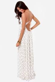 O Neill Diane Ivory Print Backless Maxi Dress At Lulus Com Backless Maxi Dresses Style