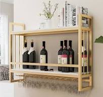 Amazon.com: Gold Wine Rack Wall Mounted Wine Bottle Holder ...