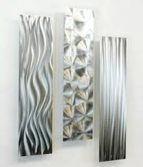 Dynamic Metal Wall Art 3 Panels Modern Silver Accent Decor Original Jon Allen In 2020 Metal Sculpture Wall Art Contemporary Metal Wall Art Silver Wall Art